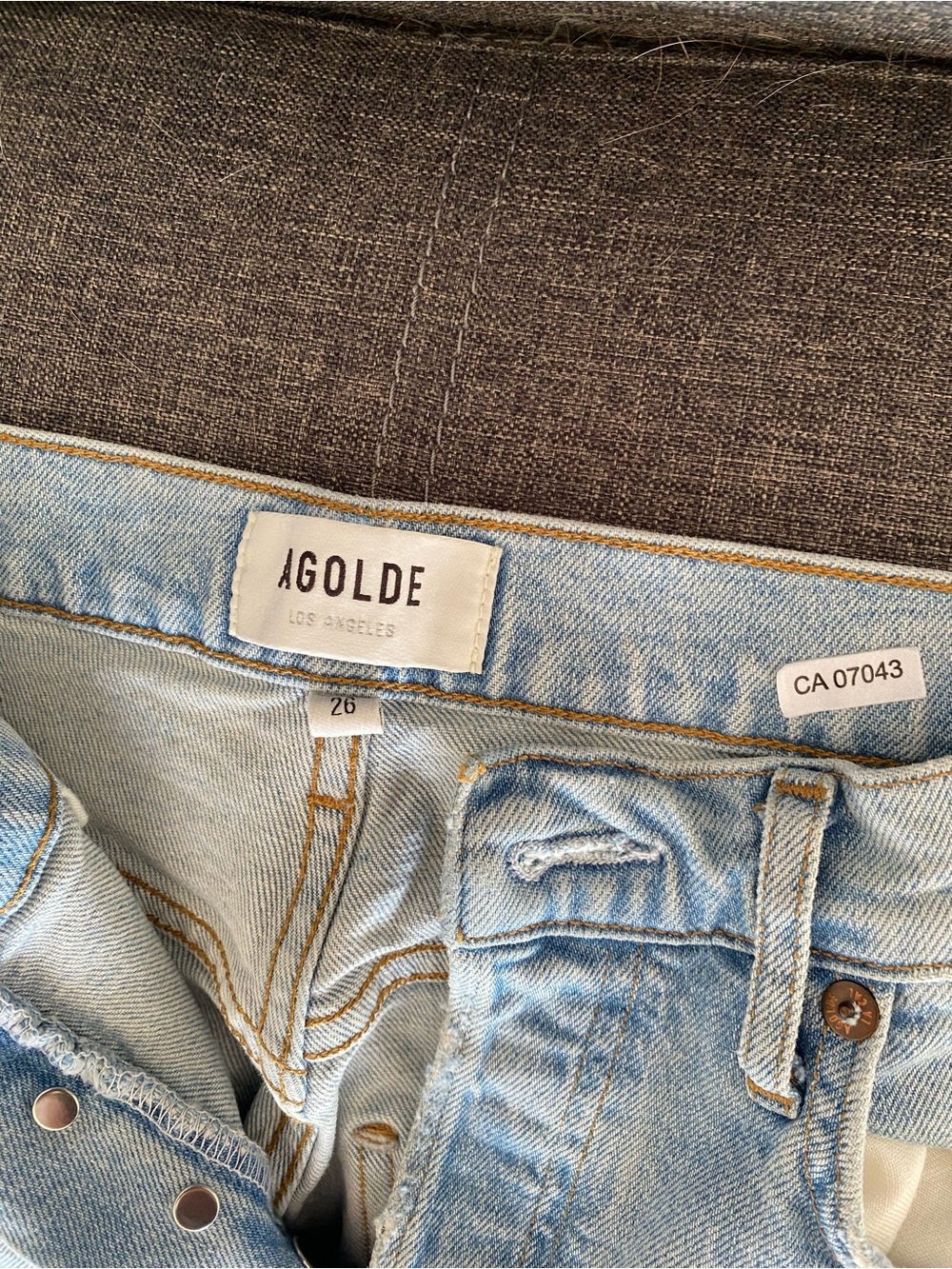 Agolde Light Blue High-Rise Denim Ankle Jeans